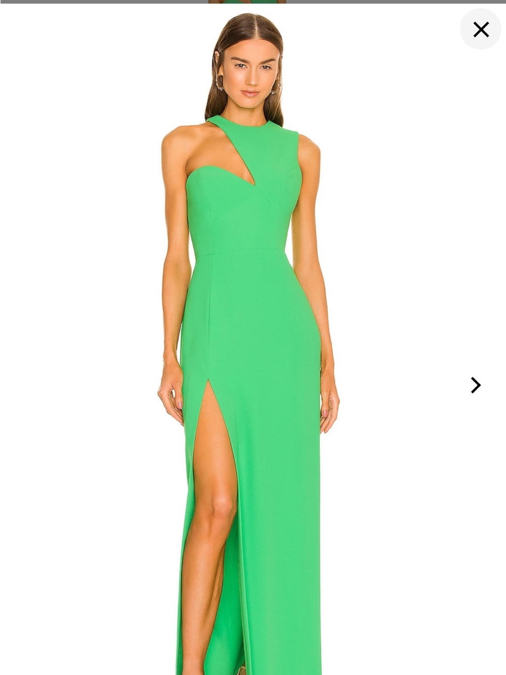 Amanda Uprichard Neon Green One-Shoulder Cutout Gown Size Small-NWT